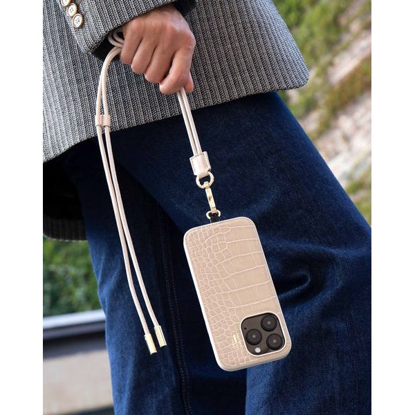 Ideal of Sweden Back Cover Croco iPhone 16 Pro Max Beige