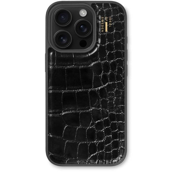 Ideal of Sweden Back Cover Croco iPhone 16 Pro Schwarz