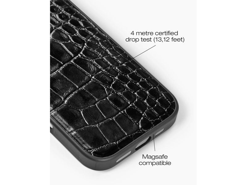 Ideal of Sweden Back Cover Croco iPhone 16 Pro Schwarz