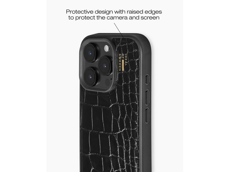 Ideal of Sweden Back Cover Croco iPhone 16 Pro Schwarz