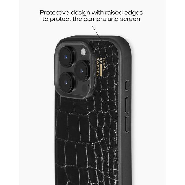 Ideal of Sweden Back Cover Croco iPhone 16 Pro Max Schwarz