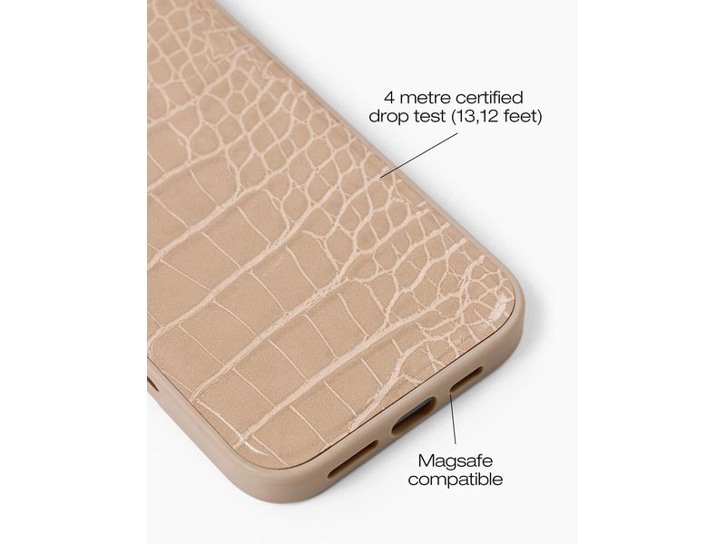 Ideal of Sweden Back Cover Croco iPhone 16 Pro Max Beige