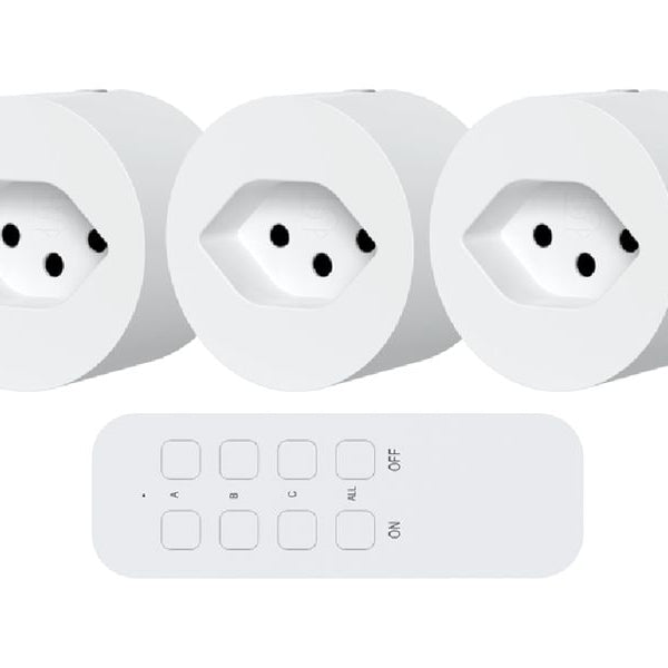 STEFFEN Funk-Stromfreischalter mit Fernbedienung, Weiss