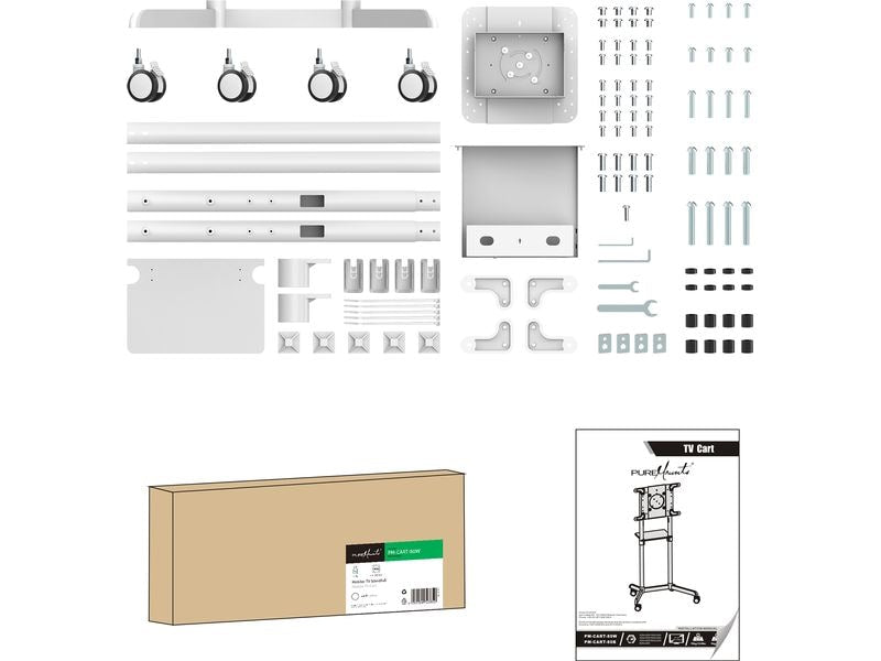 PureMounts TV-Trolley PM-CART-80W Weiss