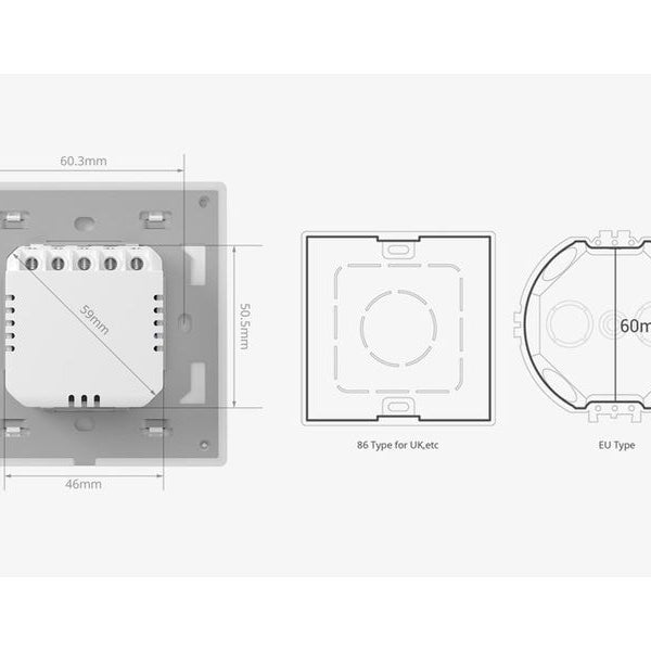SONOFF WiFi-Lichtschalt T5-2C-86 2-fach 230 V 10 A 1200 W