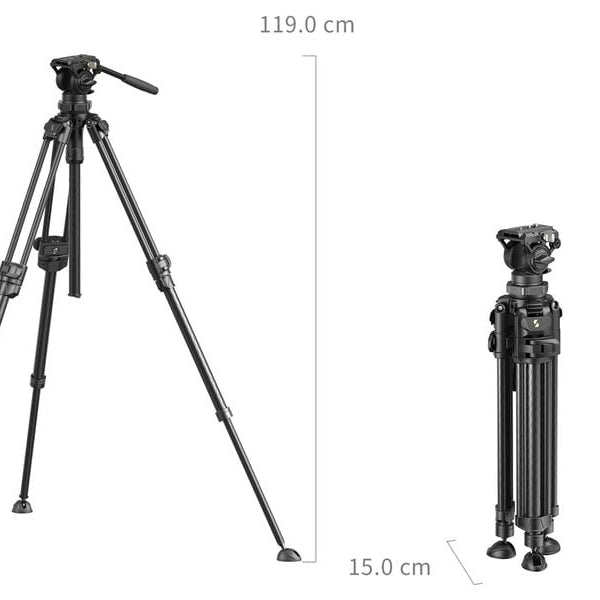 Smallrig Leichtes Video-Stativset aus Kohlefaser AD-50 Pro