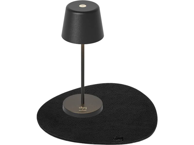 Silwy Tischleuchte Magnet-Leuchte Monaco Schwarz inkl. Platzset