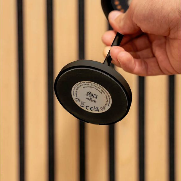 Silwy Tischleuchte Magnet-Leuchte Monaco Schwarz inkl. Platzset