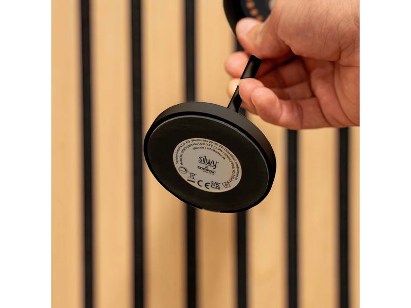 Silwy Tischleuchte Magnet-Leuchte Monaco Schwarz inkl. Platzset