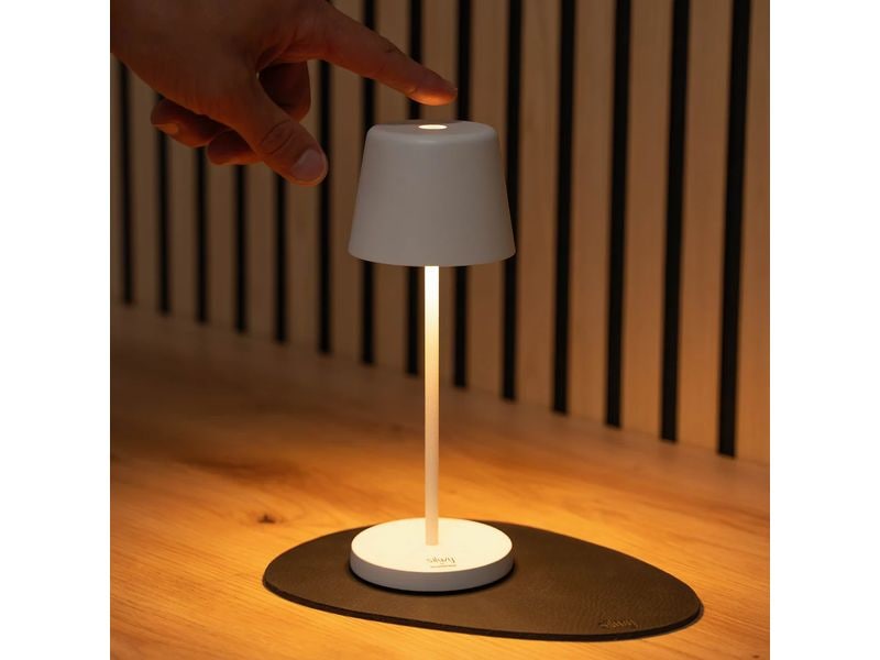 Silwy Tischleuchte Magnet-Leuchte Monaco Weiss inkl. Platzset