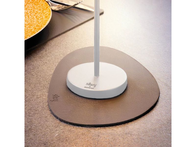 Silwy Tischleuchte Magnet-Leuchte Monaco Weiss inkl. Platzset