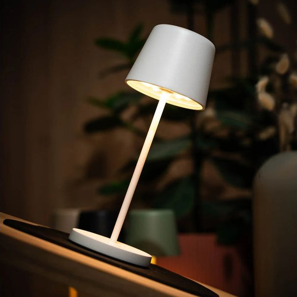 Silwy Tischleuchte Magnet-Leuchte Monaco Weiss inkl. Platzset