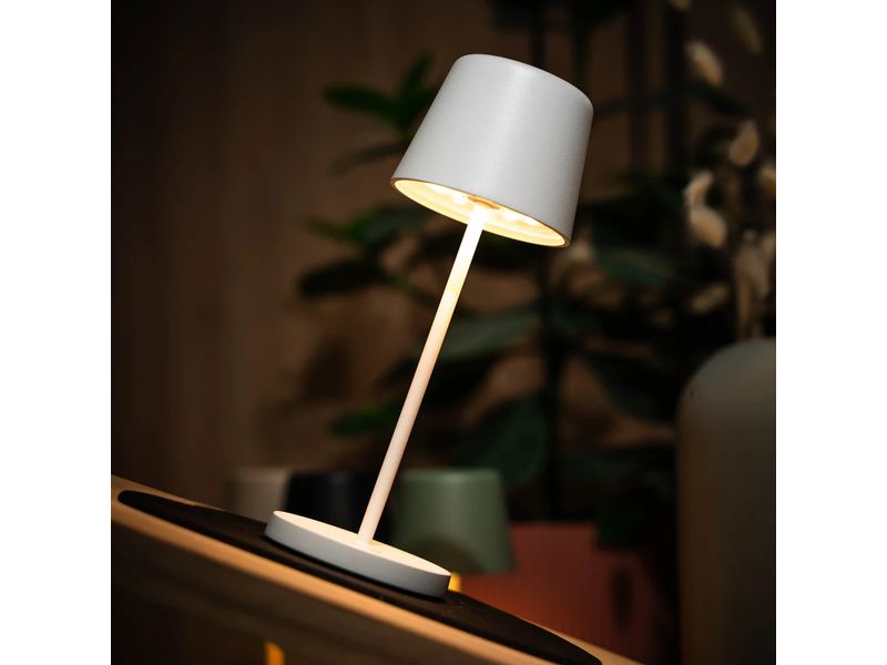 Silwy Tischleuchte Magnet-Leuchte Monaco Weiss inkl. Platzset