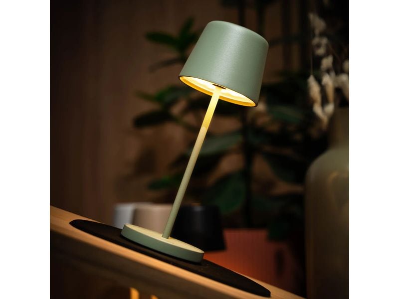 Silwy Tischleuchte Magnet-Leuchte Monaco Olivgrün inkl. Platzset