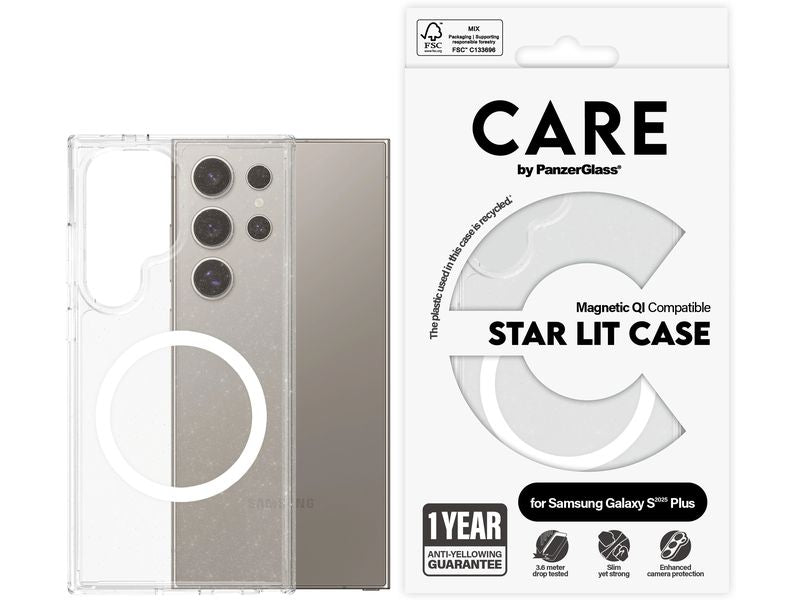 CARE Back Cover Flagship Star Lit w. Galaxy S25 Ultra Weiss