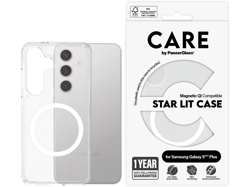 CARE Back Cover Flagship Star Lit w. Galaxy S25+ Weiss