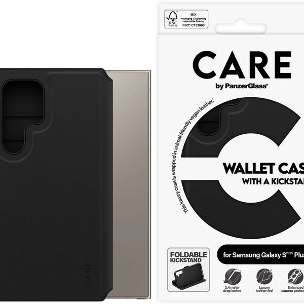 CARE Back Cover Wallet Case Kickstand Galaxy S25 Ultra Schwarz