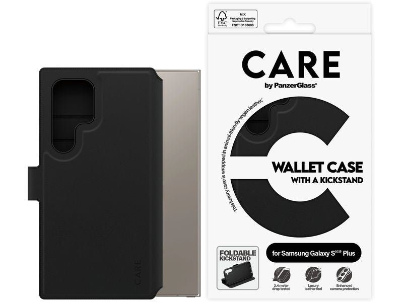 CARE Back Cover Wallet Case Kickstand Galaxy S25 Ultra Schwarz