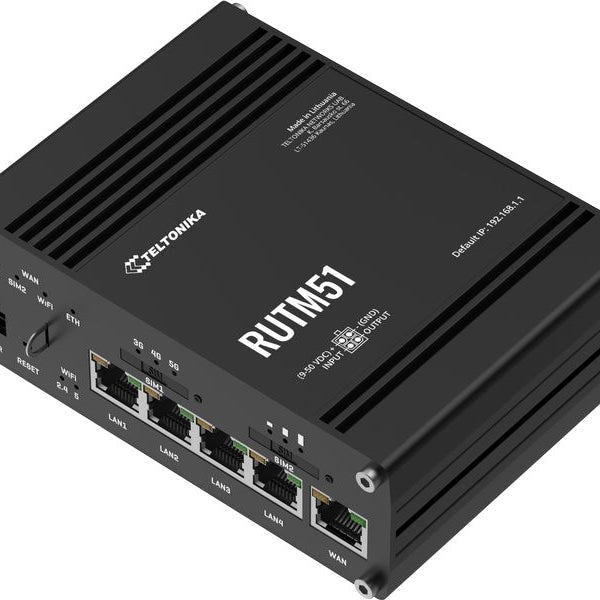 Teltonika 5G-Router RUTM51 2Gbps 5G, 600Mbps 4G, WiFi-5, 5x GEm 2x Sim