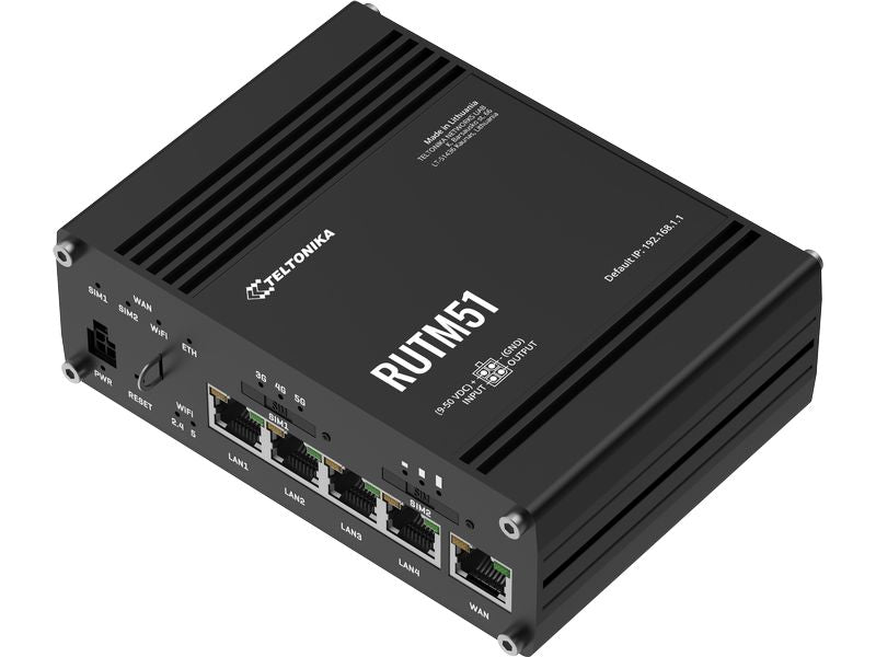 Teltonika 5G-Router RUTM51 2Gbps 5G, 600Mbps 4G, WiFi-5, 5x GEm 2x Sim