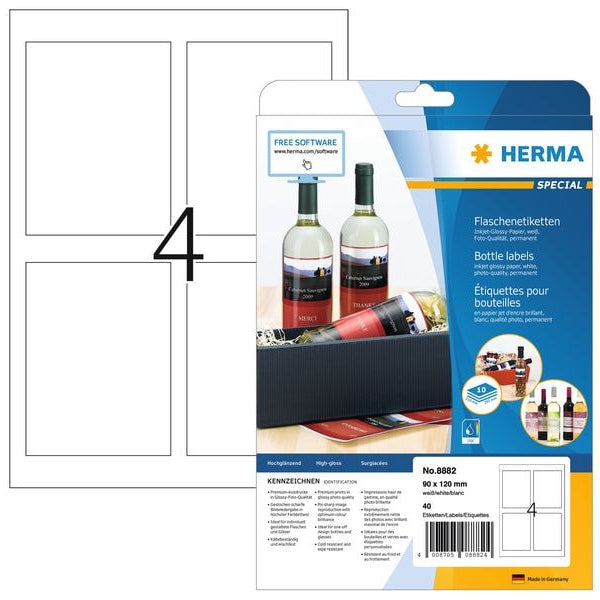 HERMA Flaschen-Etiketten 8882 90 x 120 mm
