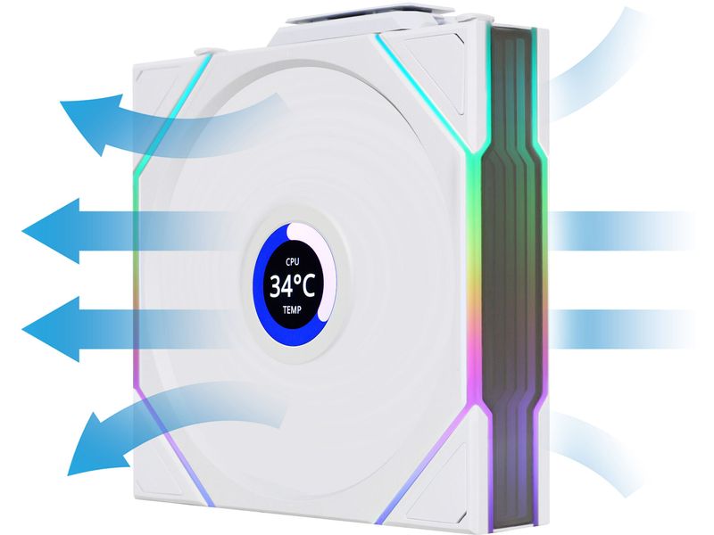 Lian Li PC-Lüfter Uni Fan TL LCD Reverse Blade Weiss