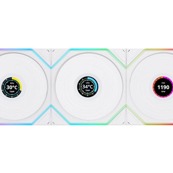 Lian Li PC-Lüfter Uni Fan TL LCD 3 er-Pack inkl. Controller, Weiss