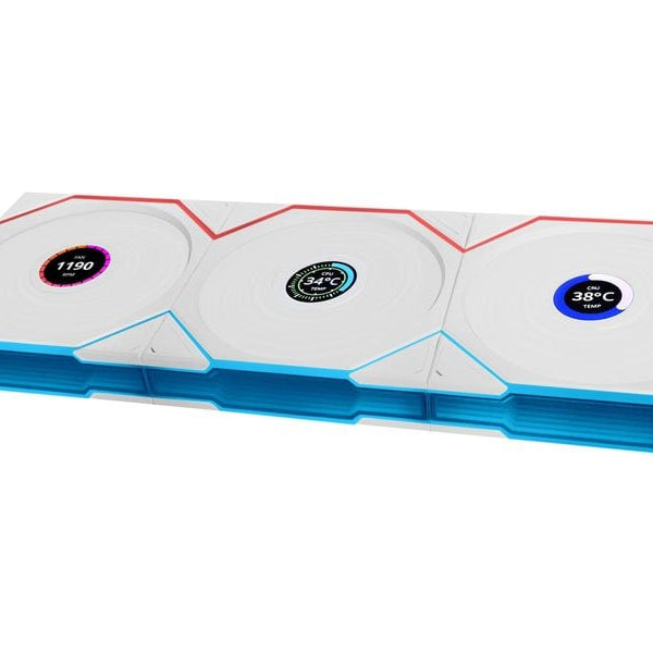 Lian Li PC-Lüfter Uni Fan TL LCD 3 er-Pack inkl. Controller, Weiss