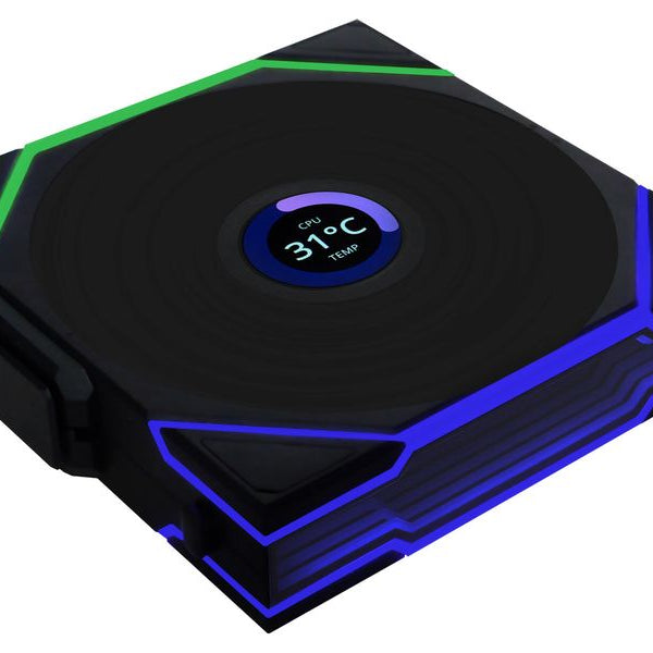 Lian Li PC-Lüfter Uni Fan TL LCD 3 er-Pack inkl. Controller, Schwarz