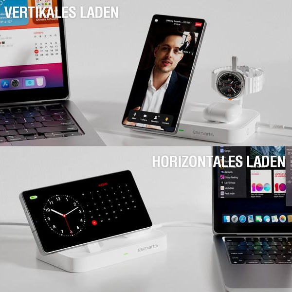 4smarts Qi2 Ladestation Trident mit Charger für Samsung Watch, weiss