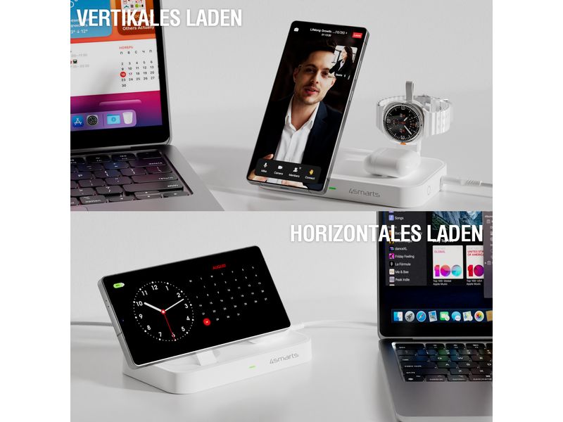 4smarts Qi2 Ladestation Trident mit Charger für Samsung Watch, weiss