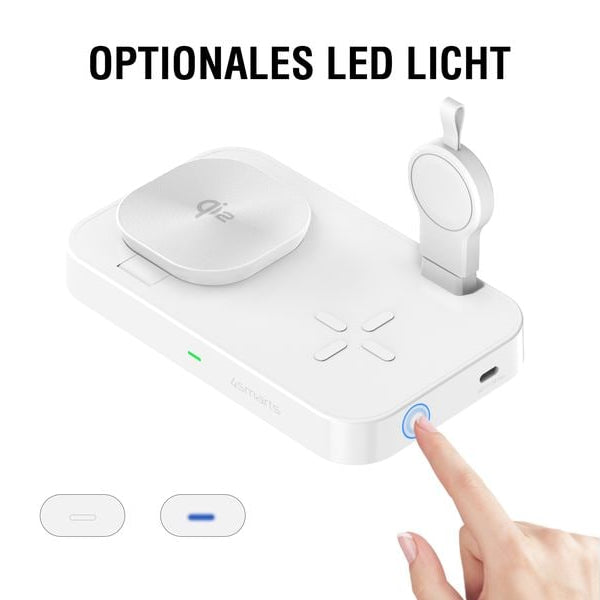 4smarts Qi2 Ladestation Trident mit Charger für Samsung Watch, weiss