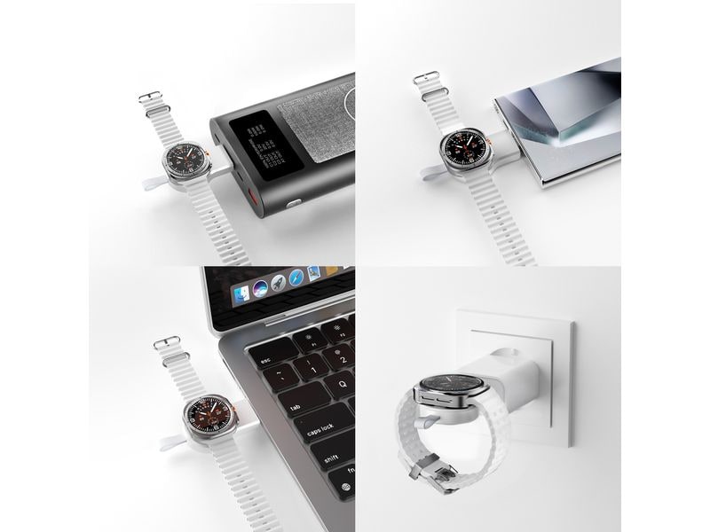 4smarts Qi2 Ladestation Trident mit Charger für Samsung Watch, weiss