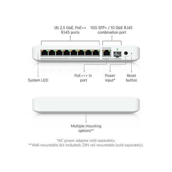 Ubiquiti PoE++ Switch UniFi Flex 2.5G PoE 9 Port