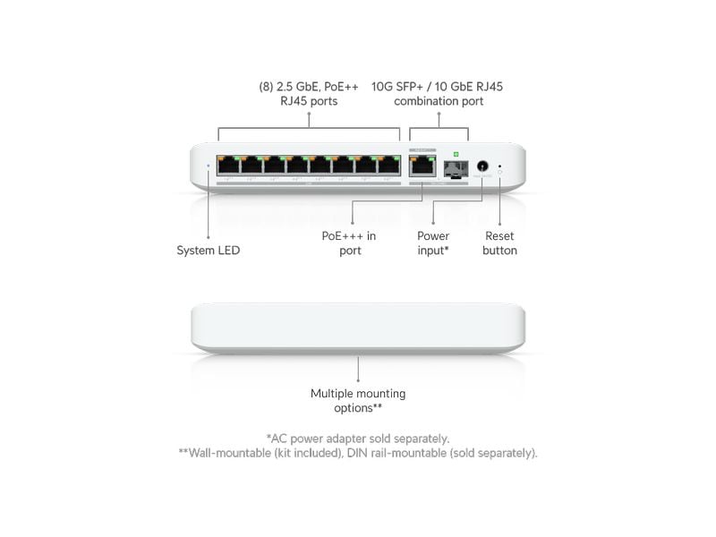 Ubiquiti PoE++ Switch UniFi Flex 2.5G PoE 9 Port