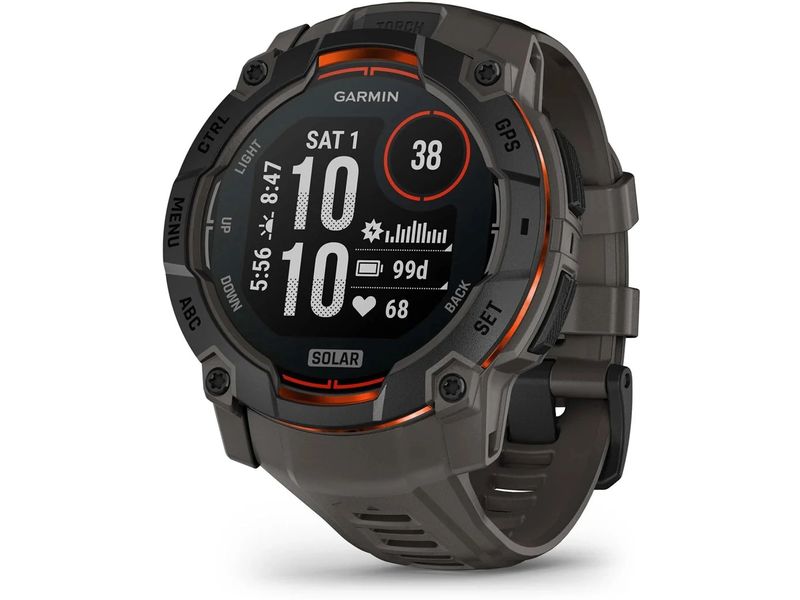 GARMIN Sportuhr Instinct 3 Solar Schwarz/Kohle 50 mm