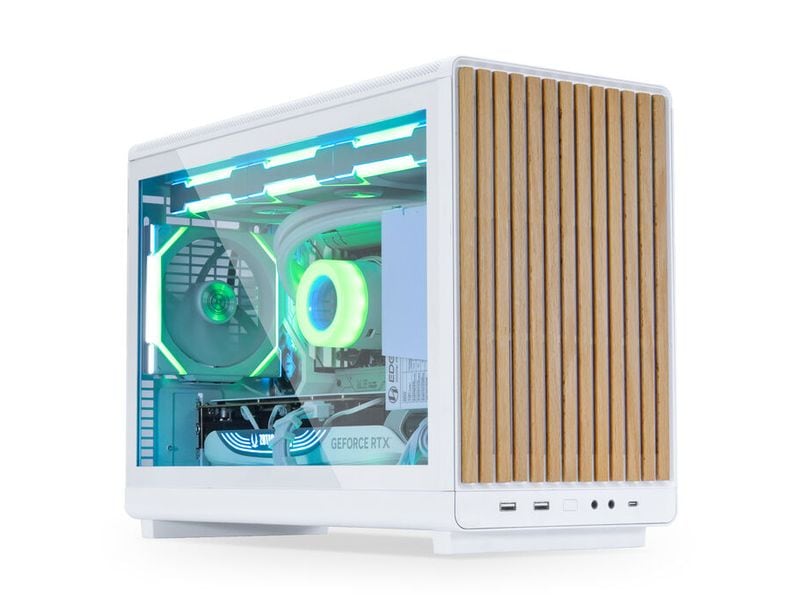 Lian Li PC-Gehäuse A3-mATX Wood Edition Buche, Weiss