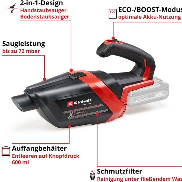 Einhell Akku-Handsauger TE-HV 18/06 Li – Solo