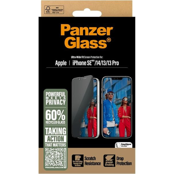 Panzerglass Displayschutz Ultra Wide Fit Privacy iPhone 16e/13/13Pro/14