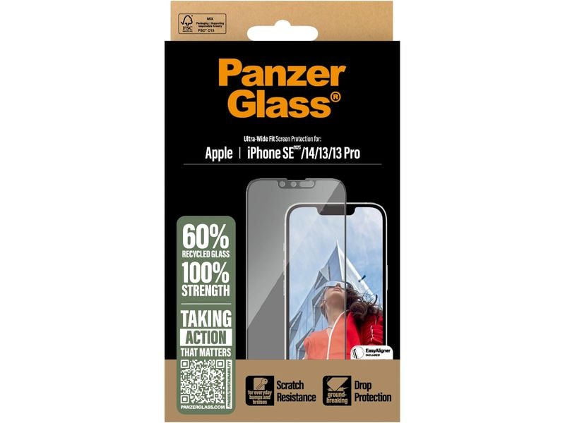 Panzerglass Displayschutz Ultra Wide Fit iPhone 16e/13/13Pro/14