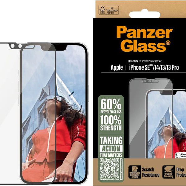 Panzerglass Displayschutz Ultra Wide Fit iPhone 16e/13/13Pro/14