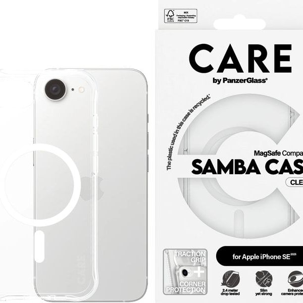CARE by PanzerGlass Fashion Case Samba iPhone 16e Transparent