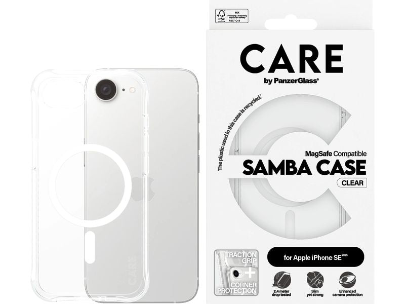 CARE by PanzerGlass Fashion Case Samba iPhone 16e Transparent