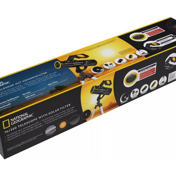 National Geographic Teleskop mit Sonnenfilter 76/350