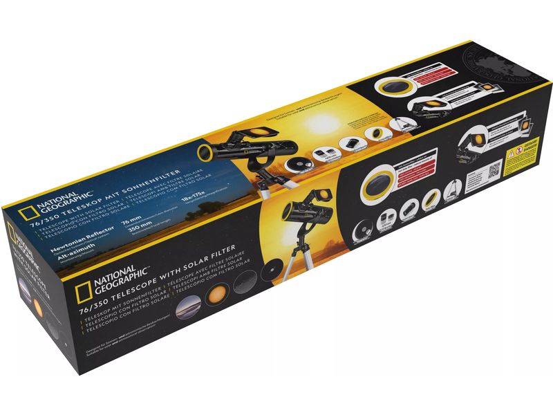 National Geographic Teleskop mit Sonnenfilter 76/350