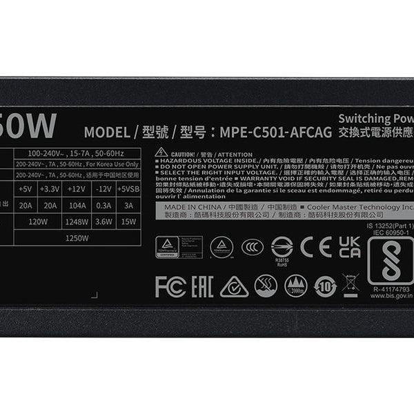Cooler Master Netzteil MWE Gold V2 ATX 3.1 1250 W