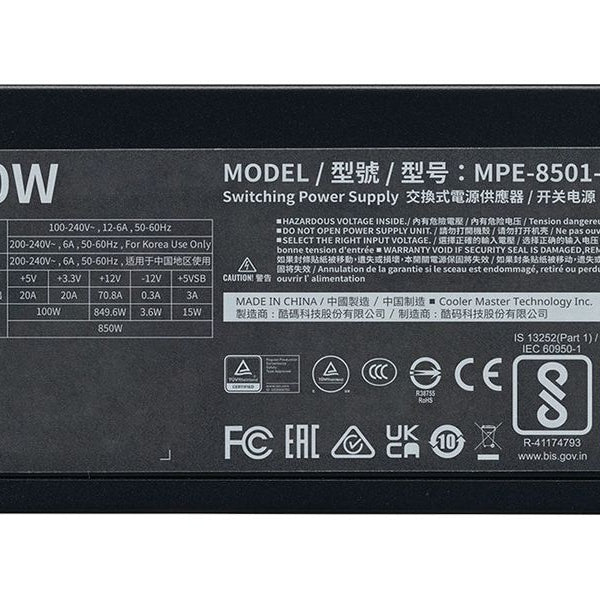 Cooler Master Netzteil MWE Gold V2 ATX 3.1 850 W