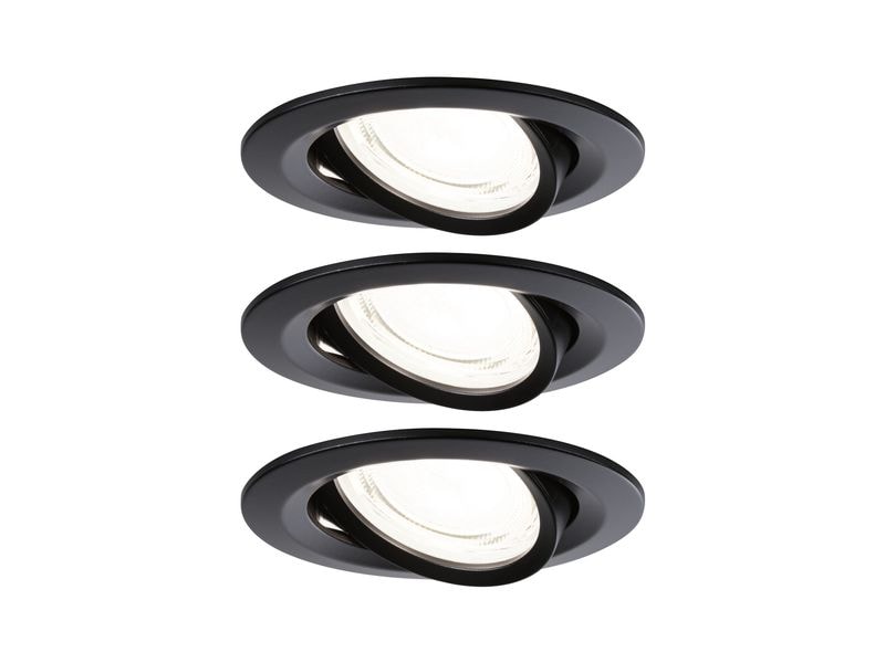 Paulmann Einbauleuchte LED Nova Plus 3-Set Schwarz