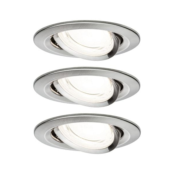 Paulmann Einbauleuchte LED Nova Plus 3-Set Eisen gebürstet