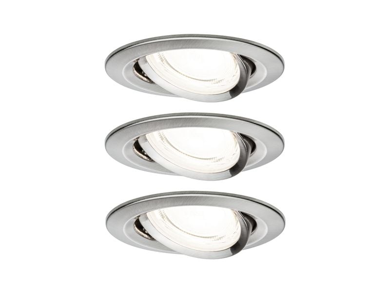 Paulmann Einbauleuchte LED Nova Plus 3-Set Eisen gebürstet